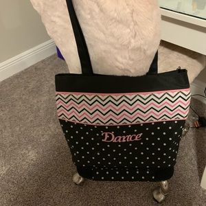 Dance bag with compartment below to keep shoes.